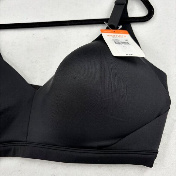 Warners Wireless Lift Bra Size 2XL Black Light Supportive Side Smoothing Panels - Picture 3 of 9